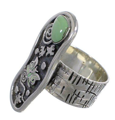 Southwestern Silver And Turquoise Water Wave Butterfly Ring Size 8 WX81118